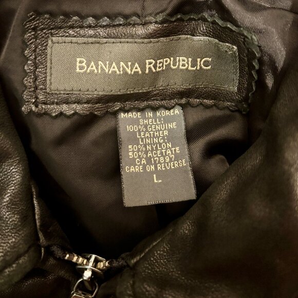 Vintage Banana Republic Leather Zip-Up Jacket - Picture 4 of 4
